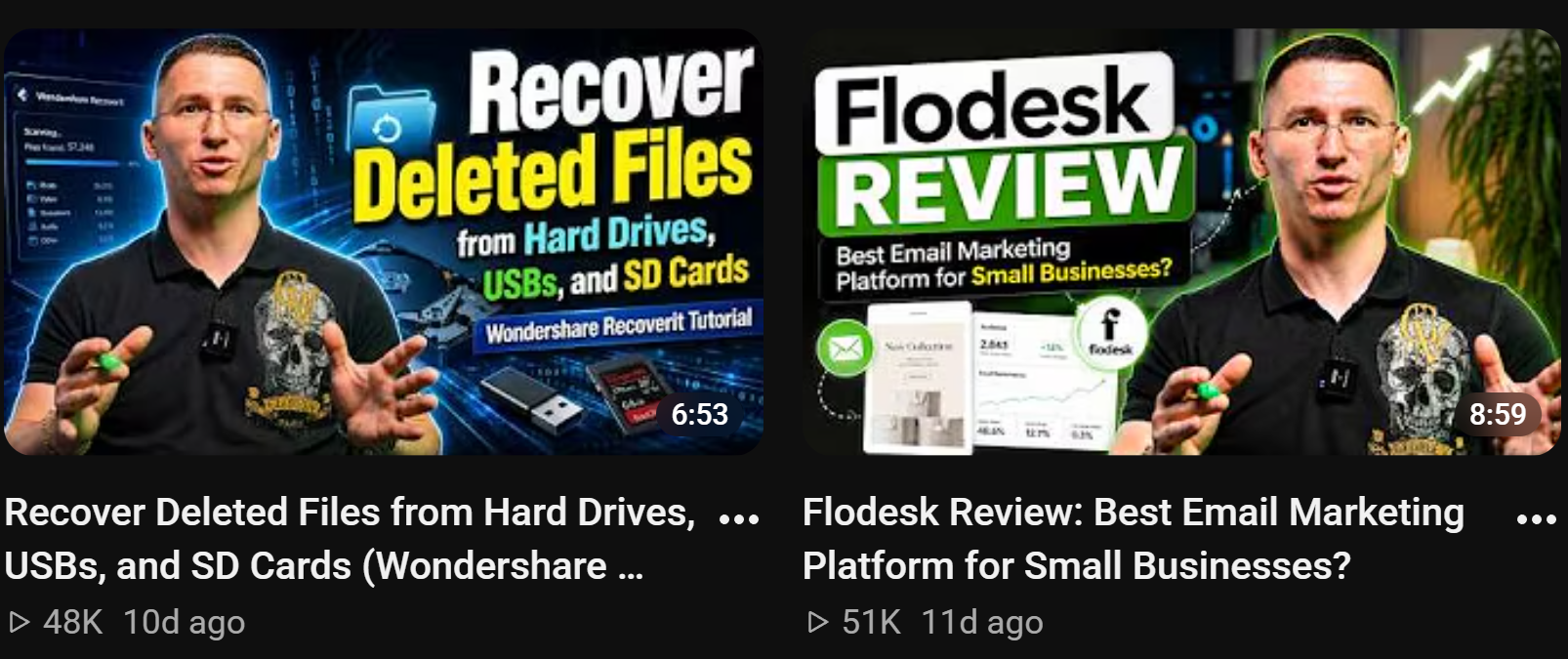 Creator campaign for a client, screenshot showing 48K and 51K views