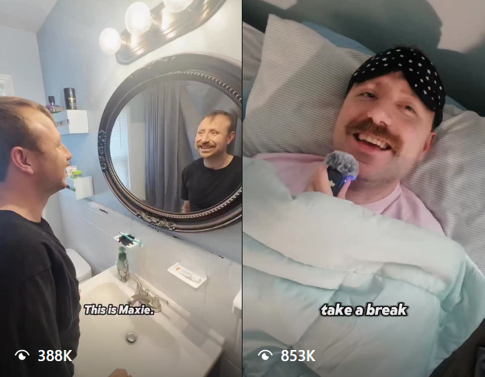 Creator campaign, 388K and 853K views